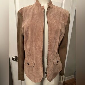 Vintage live a little suede and sweater jacket M